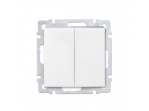 Выключатель проходной 2-клавишный 10А белый "Нептун" (SBE-05w-10-SW22-0)