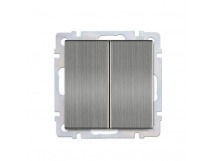 Выключатель проходной 2-клавишный 10А серый никель "Нептун" (SBE-05gn-10-SW22-0)