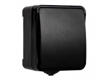 Выключатель 1-клавишный 10А, IP 54, черный, "Сатурн" (SBE-04b-10-SW1-0)