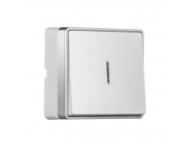 Выключатель 1-клавишный с индикатором 10А белый "Сириус" (SBE-07w-10-SW1-1)