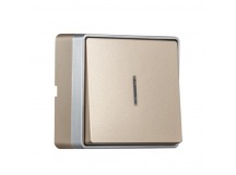Выключатель 1-клавишный с индикатором 10А шампань "Сириус" (SBE-07c-10-SW1-1)