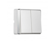 Выключатель 2-клавишный 10А белый "Сириус" (SBE-07w-10-SW2-0)