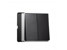 Выключатель 2-клавишный 10А черный "Сириус" (SBE-07b-10-SW2-0)