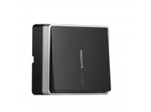 Выключатель проходной 1-клавишный с индикатором 10А черный "Сириус" (SBE-07b-10-SW12-1)