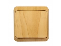 Выключатель 1-клавишный 10А светлое дерево "Юпитер" (SBE-03lw-10-SW1-0)