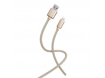 Кабель для зарядки и передачи данных S02 Lightning золотистый, 3 А, 1 м, Smartbuy (iK-512-S02g)