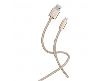 Кабель для зарядки и передачи данных S02 MicroUSB золотистый, 3 А, 1 м, Smartbuy (iK-12-S02g)