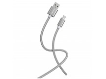 Кабель для зарядки и передачи данных S02 MicroUSB серый, 3 А, 1 м, Smartbuy (iK-12-S02dg)