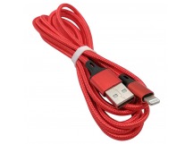 Кабель для зарядки и передачи данных S14 Lightning красн./черн., 3 А, 2 м, Smartbuy (iK-522-S14rb)