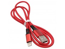 Кабель для зарядки и передачи данных S14 Lightning красный/черн., 3 А, 1 м, Smartbuy (iK-512-S14rb)