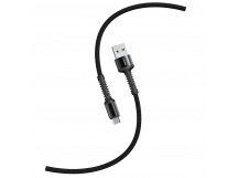 Кабель для зарядки и передачи данных S26 MicroUSB черный.,3 А,QC,нейл.,1м,Smartbuy (iK-12-S26b)