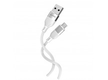 Кабель для зарядки и передачи данных S72 MicroUSB белый, 2.4 А, сил., 1м, Smartbuy (iK-12-S72w)