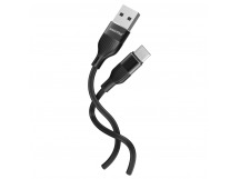 Кабель для зарядки и передачи данных S72 Type C черный, 3 А, сил., 1м, Smartbuy (iK-3112-S72b)