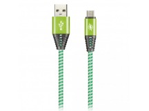 Дата-кабель Smartbuy MicroUSB HEDGEHOG зеленый 2 А, 1 м (iK-12HH green)/100