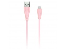 Дата-кабель Smartbuy MicroUSB кабель в резин. оплетке Gear, 1 м., <2А, розовый (iK-12RG rose)
