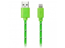 Дата-кабель Smartbuy USB - 8-pin для Apple, нейлон, длина 1 м, зеленый (iK-512n green)