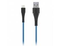 Дата-кабель Smartbuy USB - micro USB, "карбон", экстрапрочный, 1.0 м, до 2А, синий (iK-10n-2 blue)