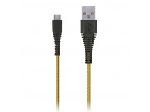 Дата-кабель Smartbuy USB - micro USB, "карбон", экстрапрочный,1.0 м, до 2А, желтый (iK-10n-2 yellow)