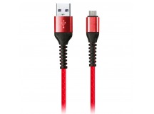 Дата-кабель Smartbuy USB - micro USB, спиральный, длина 1,0 м, красный (iK-12sp red)/500