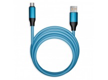 Кабель для зарядки и передачи данных, супертолстый BOLD MICRO USB синий, 3А, TPE, 1 м, Smartbuy