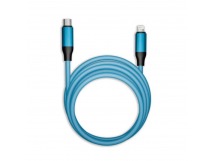 Кабель для зарядки и передачи, супертолстый BOLD TYPE C - LIGHTNING синий, 3А, TPE, 1 м, Smartbuy