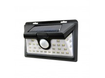 Настенный светильник, на солнечных батареях, с датчиком движения, 24 LED, черный (SBF-63-MS)/100