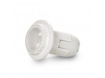 Патрон Е14 пластиковый с кольцом БЕЗ стикера, термостойкий пластик, белый (SBE-LHP-sr-E14-ns)