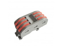 Строительно-монтажная клемма с рычажками на DIN-рейку проходная 3 полюс 0,08-4 мм2 (SBE-dincwcc-3)