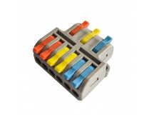 Строительно-монтажная клемма с рычажками проходная 3-6 полюсов 0,08-4 мм2 (SBE-cwcc-3-6)