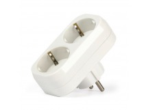 Разветвитель Smartbuy, 2 гнезда с заземлением плоский 16А 250B (SBE-16-A02-2z)/100