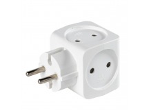 Разветвитель сетевой на четыре гнезда, без заземления 16А 250B, белый (SBE-16-A05w-4)