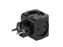 Разветвитель сетевой на четыре гнезда, без заземления 16А 250B, черный (SBE-16-A05b-4)