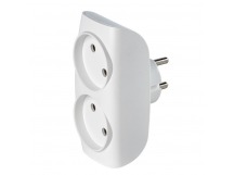 Разветвитель сетевой Тройник , 2 гнезда без заземления 10А 250B, белый (SBE-10-A04w-2)