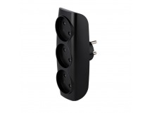 Разветвитель сетевой Тройник , 3 гнезда без заземления 10А 250B, черный (SBE-10-A04b-3)