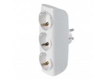 Разветвитель сетевой Тройник , 3 гнезда с заземлением 16А 250B, белый (SBE-16-A04w-3z)