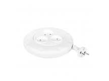 Удлинитель 3 гнезда 3 метра 10А/2,2кВт, б/з, круглый, белый (SBE-10-3-03-W)/40