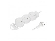 Удлинитель New, 3 гнезда 5 метров 10А/2,2кВт без заземления ПВС 2х1,0 мм² (SBE-10-3-05m-N)/40