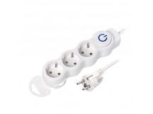 Удлинитель New, 3 гнезда, 5 м, 16А/3,5кВт с выкл. и заземлением ПВС 3х1,0 (SBE-16-3-05m-ZS)