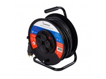 Удлинитель на катушке 4 гнезда 20м с заземлением и предохранителем КГ 3*2,5 16А/3,5кВт IP44