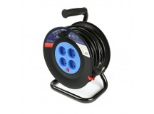 Удлинитель на катушке 4 гнезда 30м,без заземления с предохранителемПВС 2*1,0 10А/2,2кВт