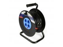 Удлинитель на катушке 4 гнезда 40м,без заземления с предохранителемПВС 2*1,0 10А/2,2кВт