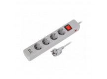 Сетевой фильтр c USB+Type C, 16А, 4 гнезда, c з/ш, с з/к, ПВС, 3 м, серый (SBSP-30C-G)