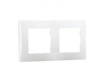 Рамка 2-местная горизонтальная белая "Вега" (SBE-08w-00-FR-2)