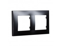 Рамка 2-местная горизонтальная черная "Вега" (SBE-08b-00-FR-2)