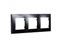 Рамка 3-местная горизонтальная черная "Вега" (SBE-08b-00-FR-3)