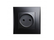 Розетка без заземления 10А черная "Вега" (SBE-08b-10-S1-N)