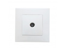 Розетка телевизионная белая "Вега" (SBE-08w-S1-TV)