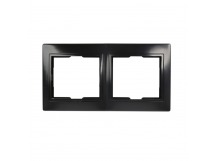 Рамка 2-местная горизонтальная черная "Венера" (SBE-01b-00-FR-2)