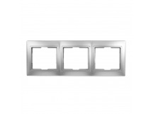 Рамка 3-местная горизонтальная серебро "Венера" (SBE-01s-00-FR-3)