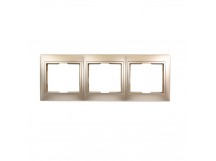 Рамка 3-местная горизонтальная шампань "Венера" (SBE-01c-00-FR-3)